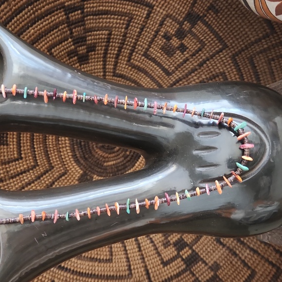 Native American Santo Domingo Handmade Turquoise, Spiny, & Heishi Necklace 💙🧡 - Picture 13 of 16